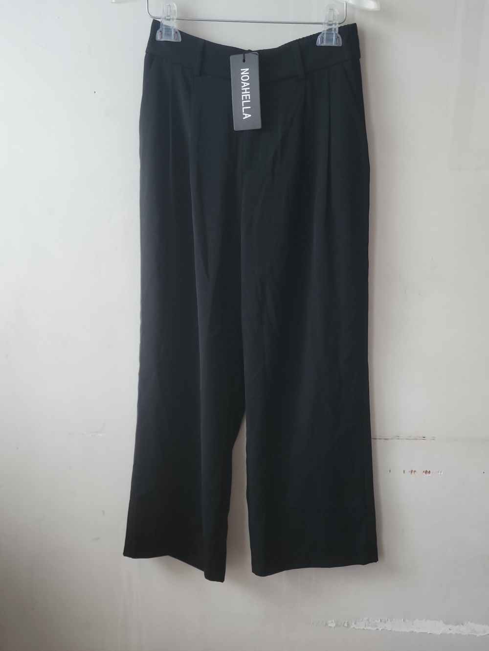 Ladies Black Wide-Leg Dress Pants with High Waist